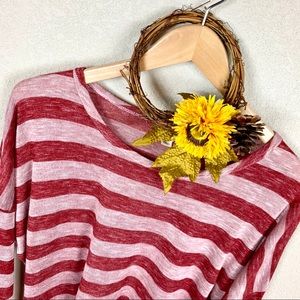 Alayna by Zenana Red Heather Stripe Sweater